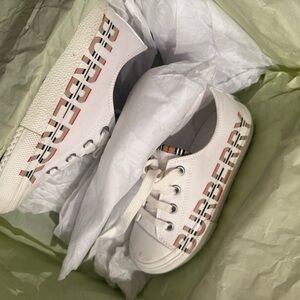 Burberry Kids White Sneakers with Logo